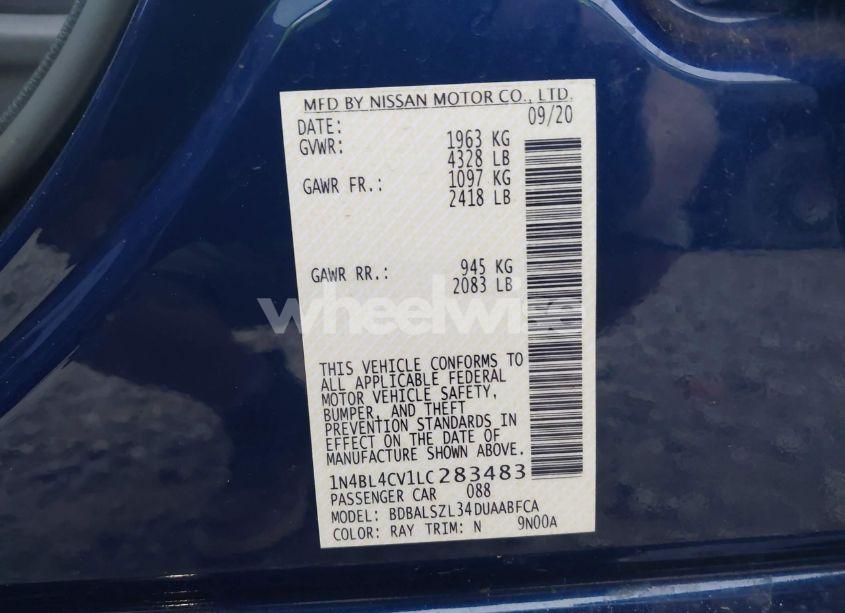 Photo 9 of 2020 Nissan Altima SR FWD (VIN 1N4BL4CV1LC283483)