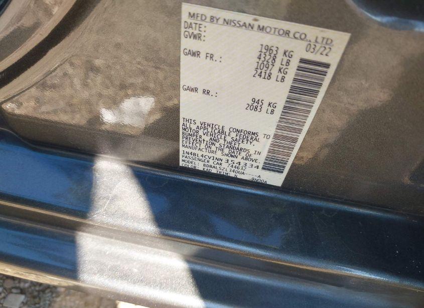 Photo 9 of 2022 Nissan Altima SR FWD (VIN 1N4BL4CV1NN354334)