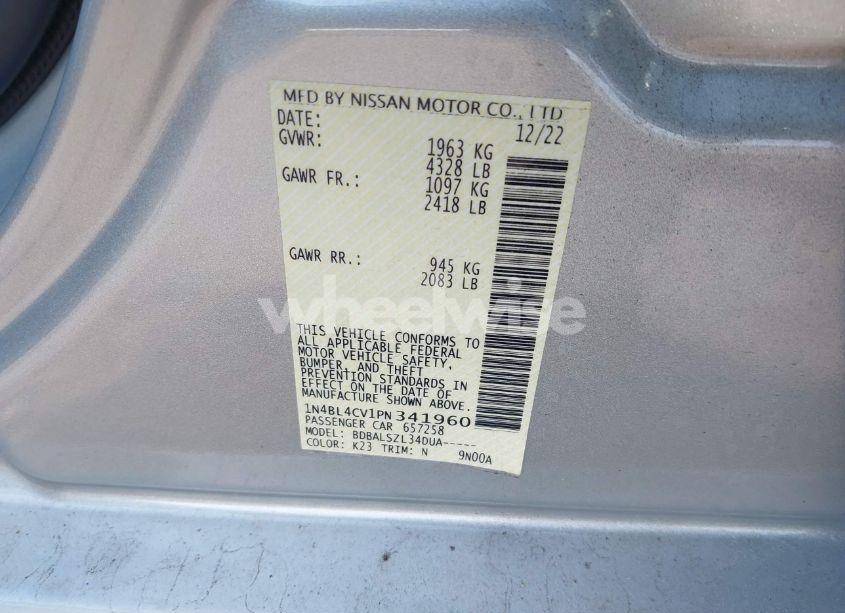 Photo 9 of 2023 Nissan Altima SR FWD (VIN 1N4BL4CV1PN341960)