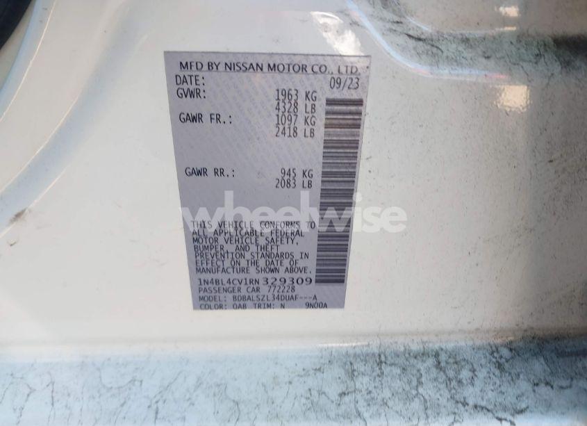 Photo 9 of 2024 Nissan Altima SR FWD (VIN 1N4BL4CV1RN329309)