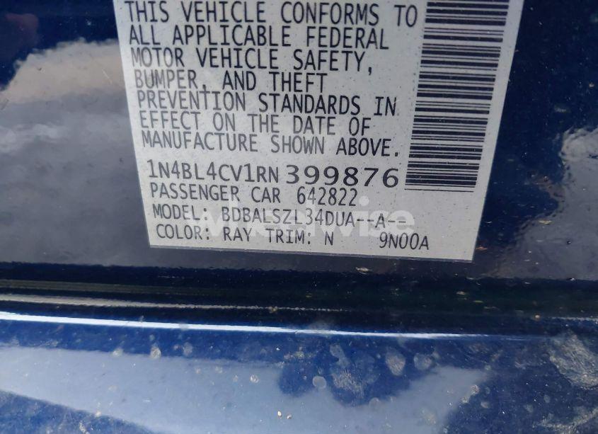 Photo 9 of 2024 Nissan Altima SR FWD (VIN 1N4BL4CV1RN399876)