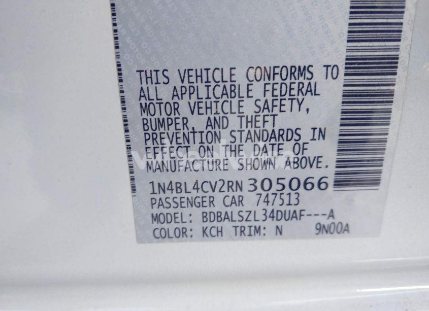 Photo 9 of 2024 Nissan Altima SR FWD (VIN 1N4BL4CV2RN305066)