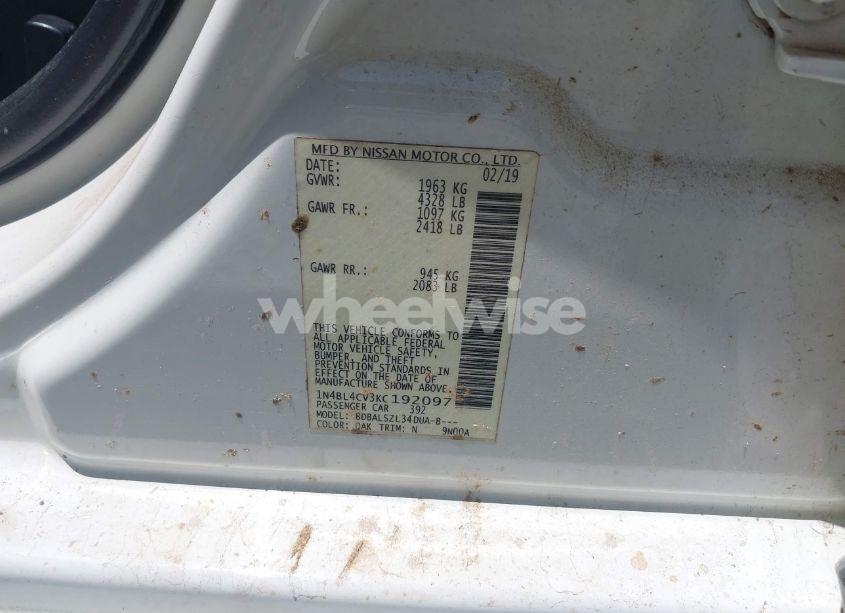 Photo 9 of 2019 Nissan Altima 2.5 SR (VIN 1N4BL4CV3KC192097)