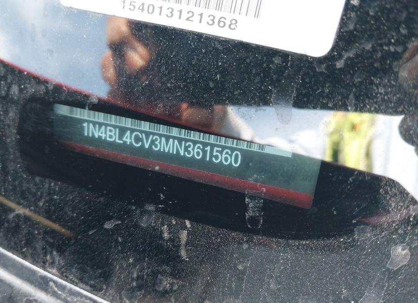 Photo 9 of 2021 Nissan Altima SR FWD (VIN 1N4BL4CV3MN361560)