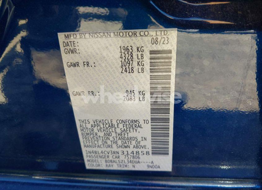 Photo 9 of 2024 Nissan Altima SR FWD (VIN 1N4BL4CV3RN314858)