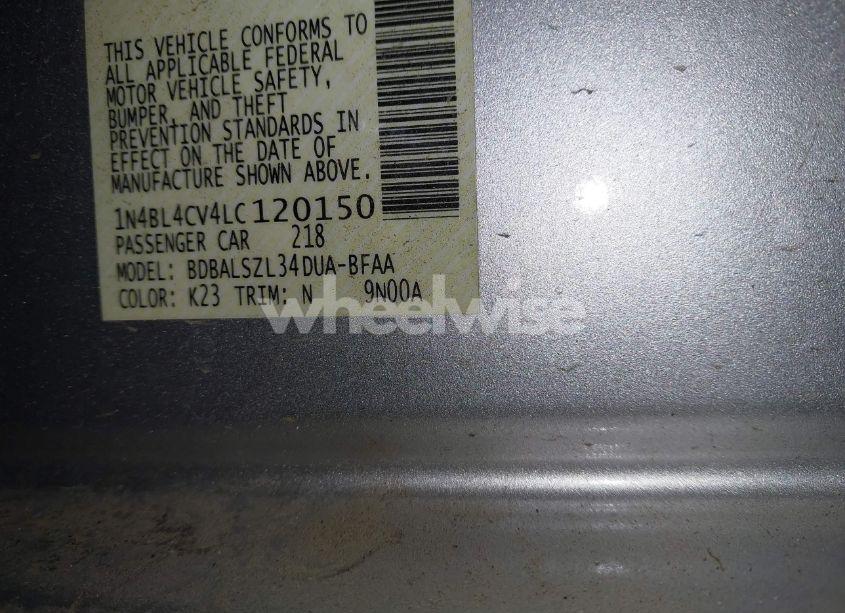 Photo 9 of 2020 Nissan Altima SR FWD (VIN 1N4BL4CV4LC120150)