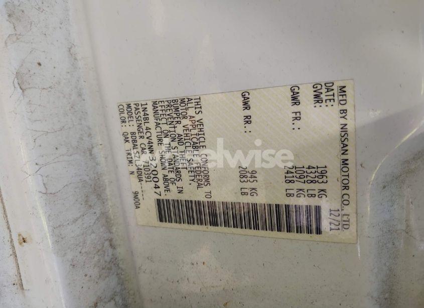 Photo 9 of 2022 Nissan Altima SR FWD (VIN 1N4BL4CV4NN320047)