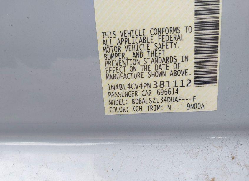 Photo 9 of 2023 Nissan Altima SR FWD (VIN 1N4BL4CV4PN381112)