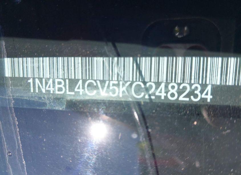 Photo 9 of 2019 Nissan Altima 2.5 SR (VIN 1N4BL4CV5KC248234)