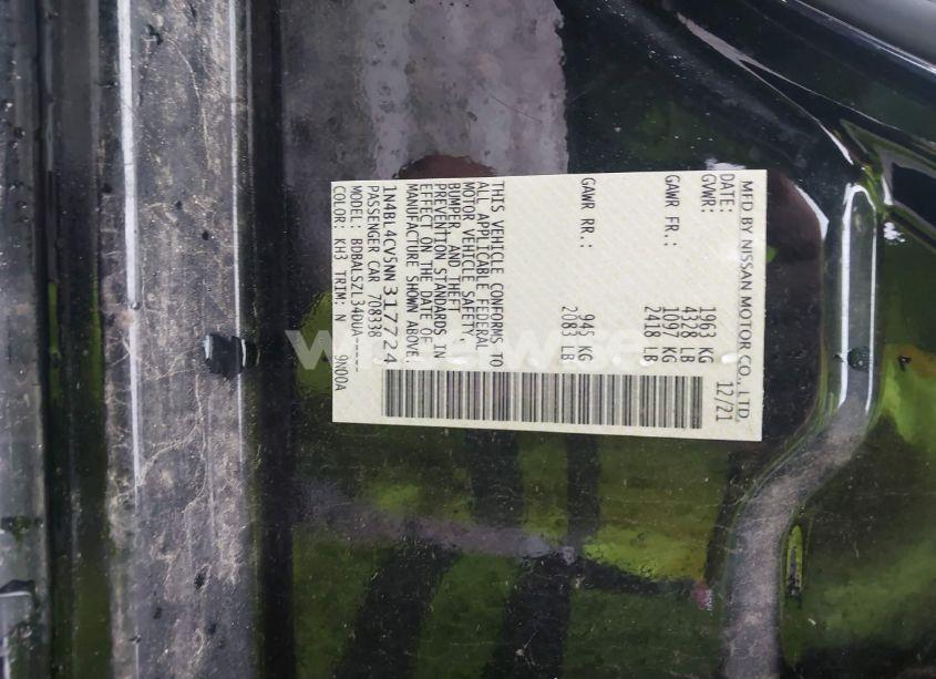 Photo 9 of 2022 Nissan Altima SR FWD (VIN 1N4BL4CV5NN317724)