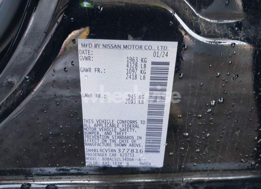 Photo 9 of 2024 Nissan Altima SR FWD (VIN 1N4BL4CV5RN377816)