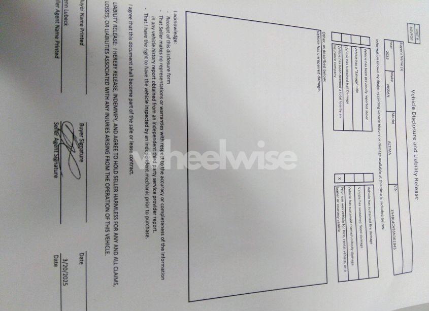 Photo 18 of 2025 Nissan Altima SR FWD (VIN 1N4BL4CV5SN361945)