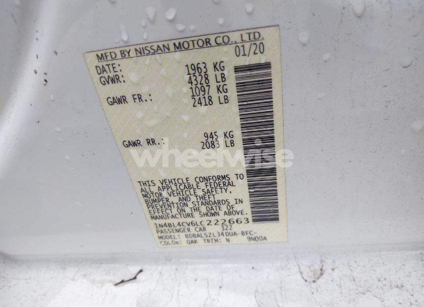 Photo 9 of 2020 Nissan Altima SR FWD (VIN 1N4BL4CV6LC222663)