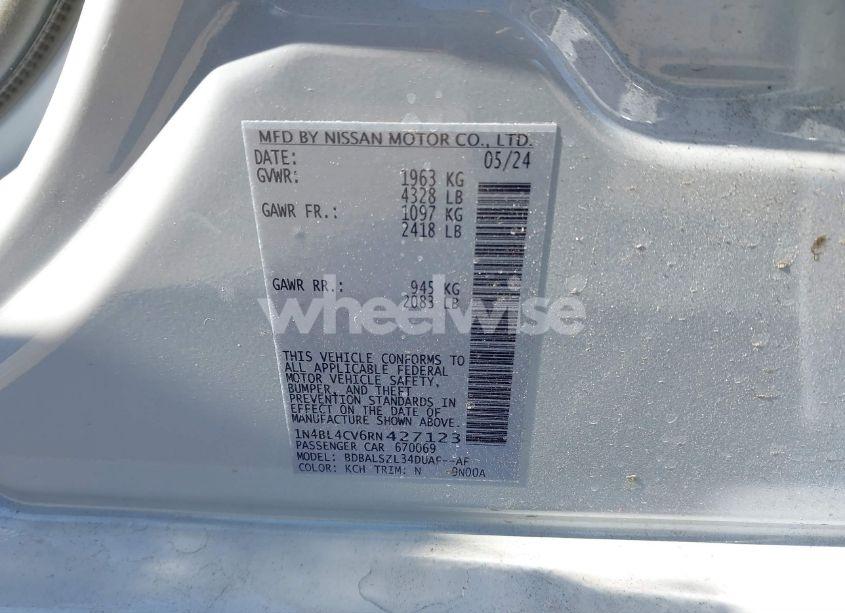 Photo 9 of 2024 Nissan Altima SR FWD (VIN 1N4BL4CV6RN427123)