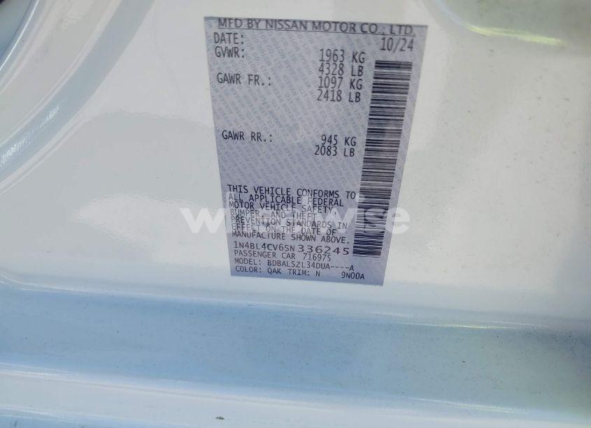 Photo 9 of 2025 Nissan Altima SR FWD (VIN 1N4BL4CV6SN336245)