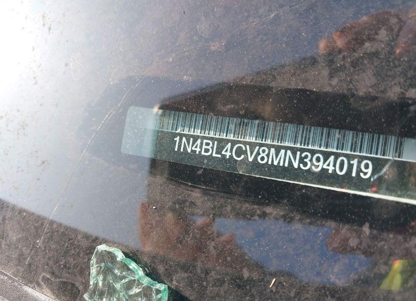 Photo 9 of 2021 Nissan Altima SR FWD (VIN 1N4BL4CV8MN394019)