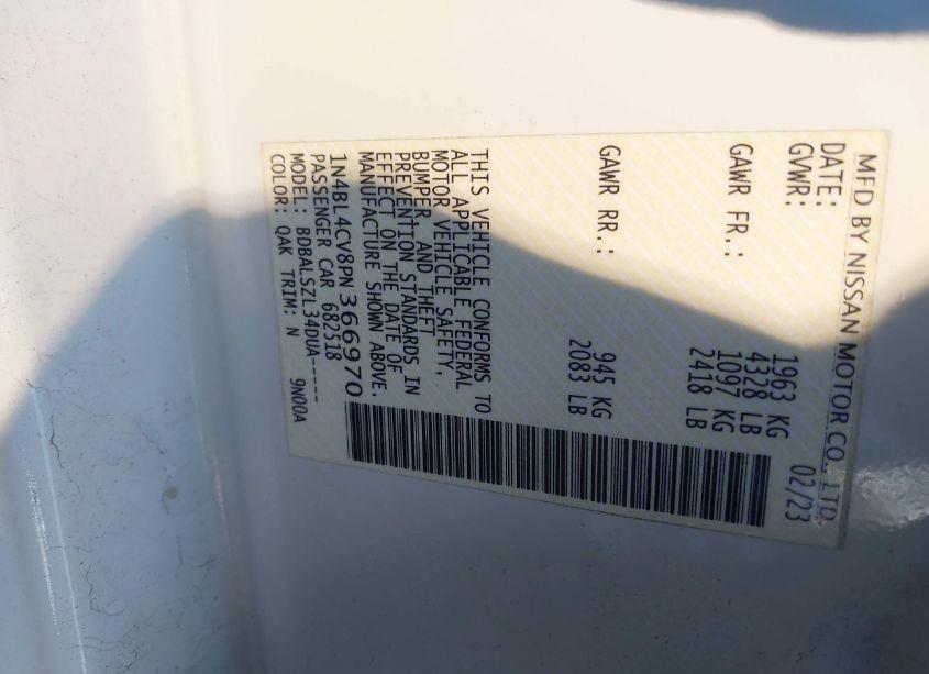 Photo 9 of 2023 Nissan Altima N/A (VIN 1N4BL4CV8PN366970)