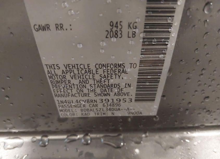 Photo 9 of 2024 Nissan Altima SR FWD (VIN 1N4BL4CV8RN391953)