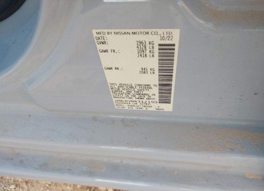 Photo 9 of 2023 Nissan Altima SR FWD (VIN 1N4BL4CV9PN312190)