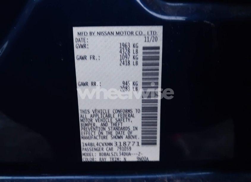 Photo 9 of 2021 Nissan Altima SR FWD (VIN 1N4BL4CVXMN318771)