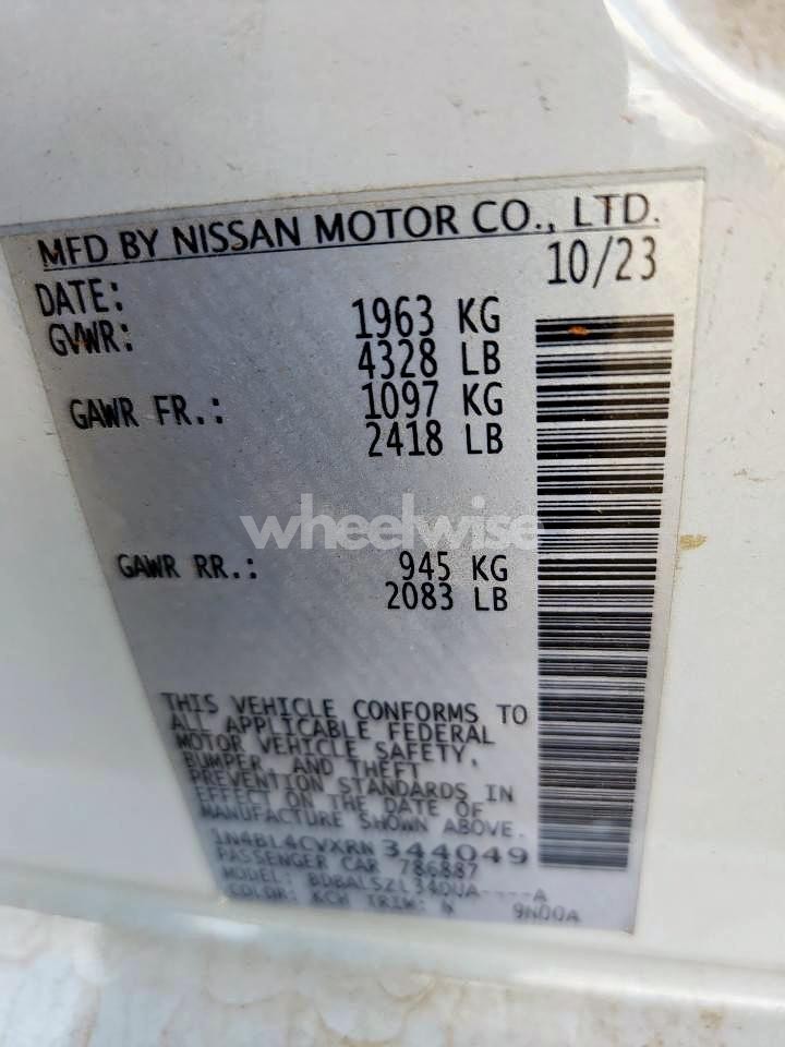 Photo 12 of 2024 NISSAN ALTIMA SR (VIN 1N4BL4CVXRN344049)