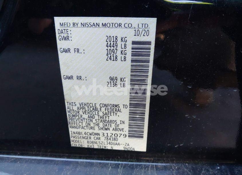 Photo 9 of 2021 Nissan Altima SR INTELLIGENT AWD (VIN 1N4BL4CW0MN312079)