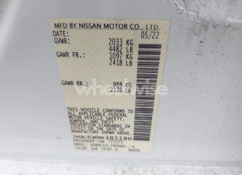 Photo 9 of 2022 Nissan Altima SR INTELLIGENT AWD (VIN 1N4BL4CW0NN385180)