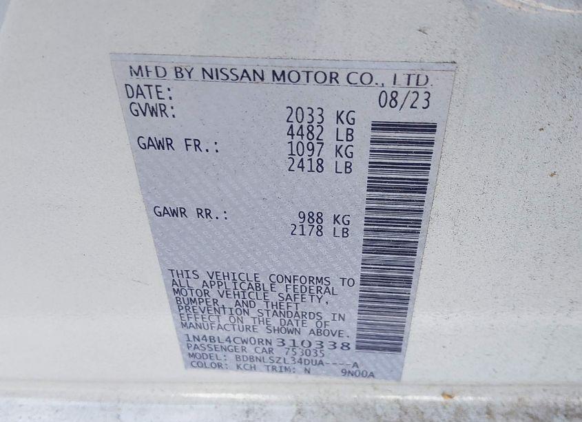 Photo 9 of 2024 Nissan Altima SR INTELLIGENT AWD (VIN 1N4BL4CW0RN310338)