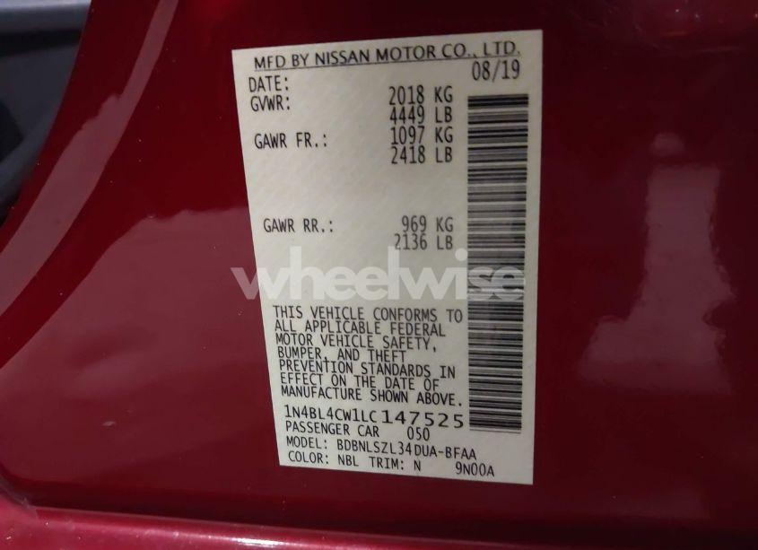 Photo 9 of 2020 Nissan Altima SR INTELLIGENT AWD (VIN 1N4BL4CW1LC147525)