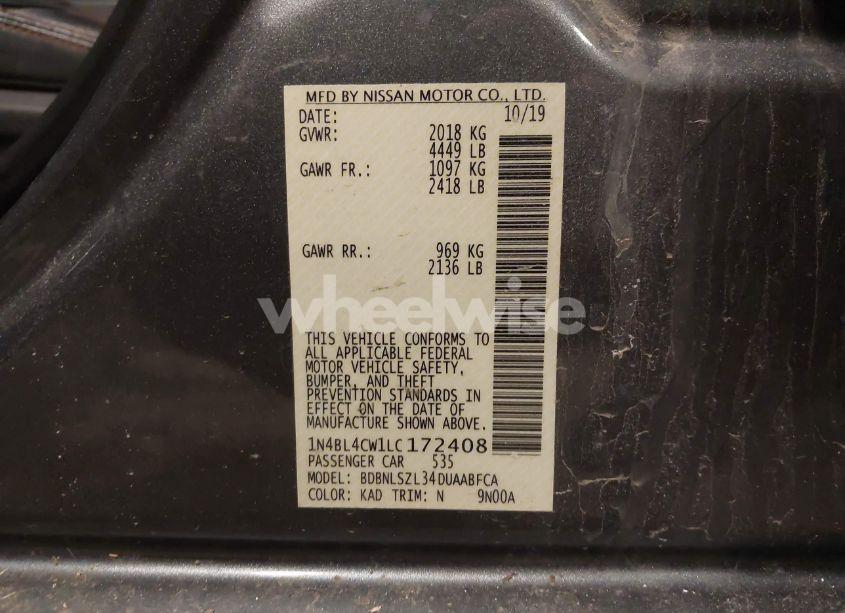 Photo 9 of 2020 Nissan Altima SR INTELLIGENT AWD (VIN 1N4BL4CW1LC172408)