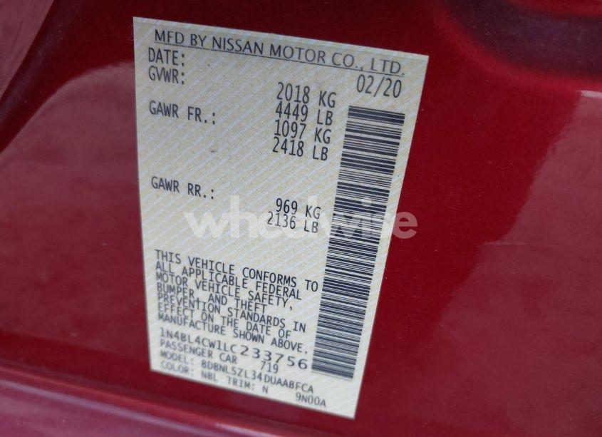 Photo 9 of 2020 Nissan Altima SR INTELLIGENT AWD (VIN 1N4BL4CW1LC233756)