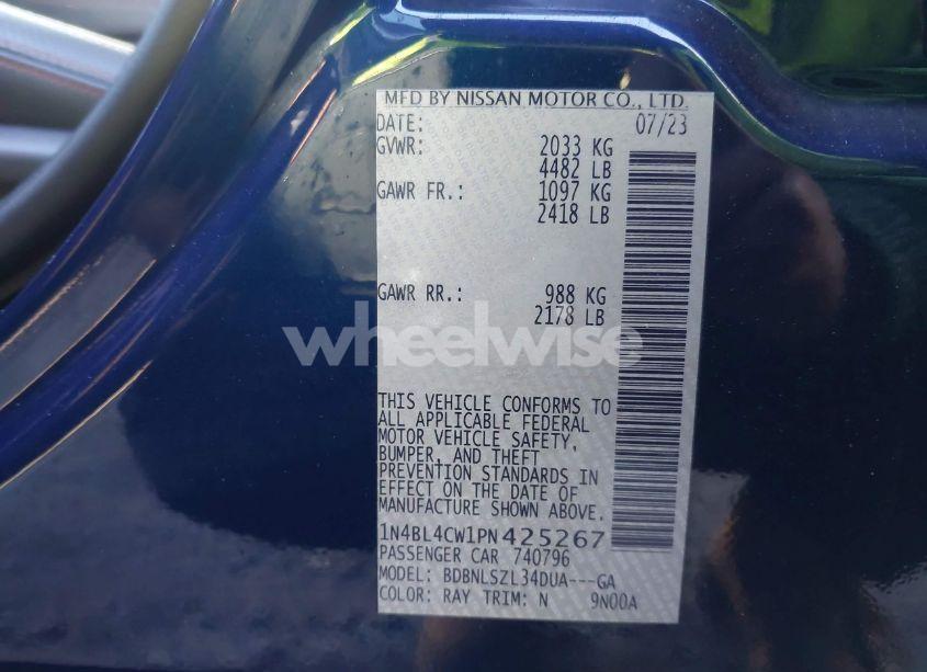 Photo 9 of 2023 Nissan Altima SR INTELLIGENT AWD (VIN 1N4BL4CW1PN425267)