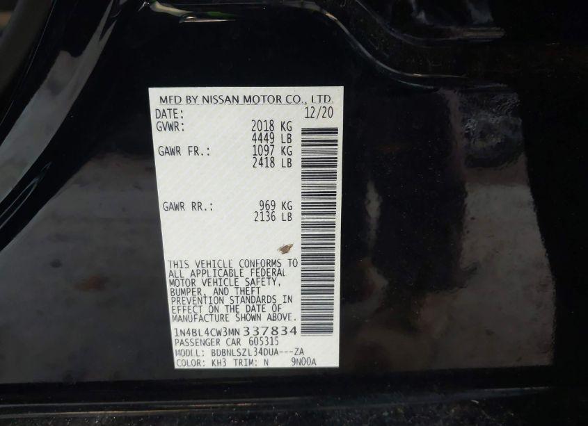Photo 9 of 2021 Nissan Altima SR INTELLIGENT AWD (VIN 1N4BL4CW3MN337834)