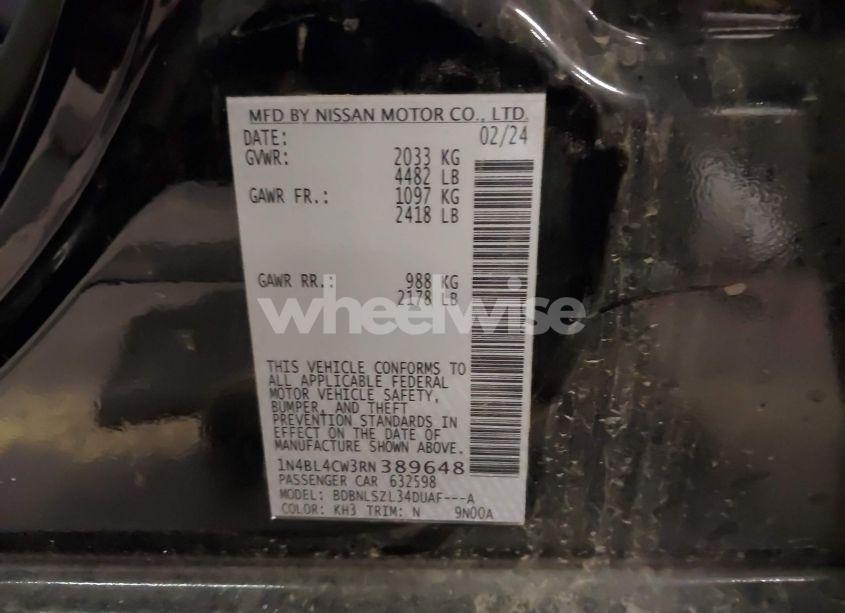 Photo 9 of 2024 Nissan Altima SR INTELLIGENT AWD (VIN 1N4BL4CW3RN389648)