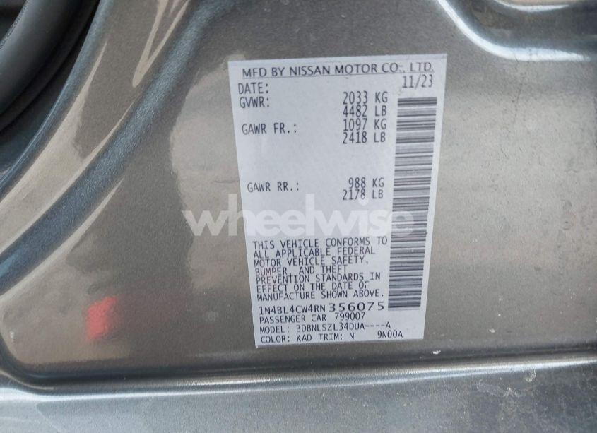 Photo 9 of 2024 Nissan Altima SR INTELLIGENT AWD (VIN 1N4BL4CW4RN356075)