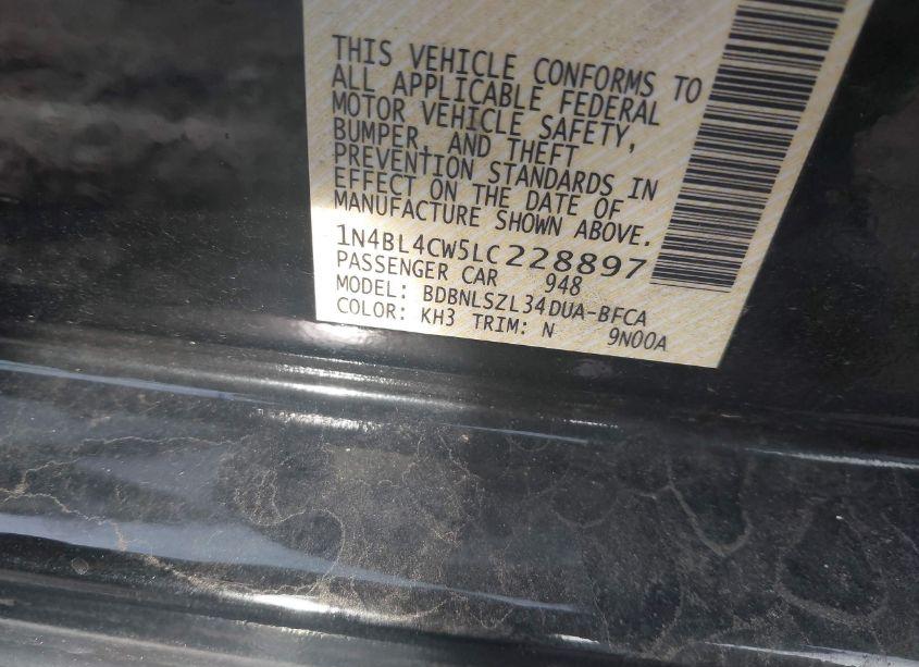 Photo 9 of 2020 Nissan Altima SR INTELLIGENT AWD (VIN 1N4BL4CW5LC228897)