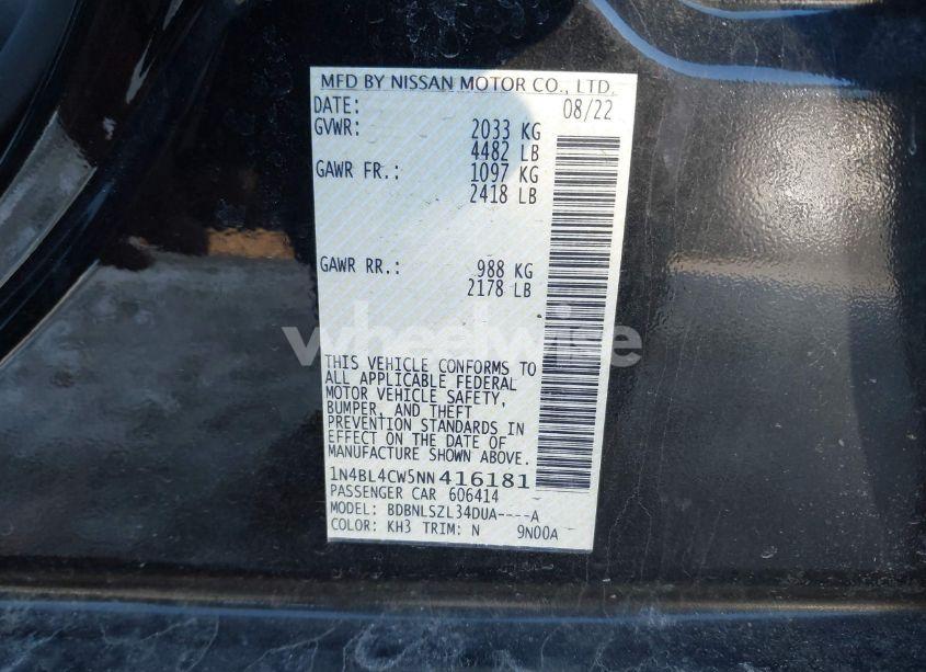 Photo 9 of 2022 Nissan Altima SR INTELLIGENT AWD (VIN 1N4BL4CW5NN416181)