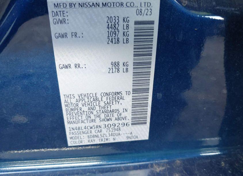 Photo 9 of 2024 Nissan Altima SR INTELLIGENT AWD (VIN 1N4BL4CW5RN309296)