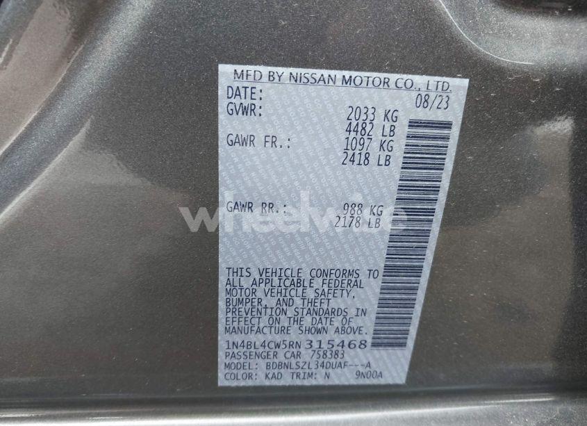 Photo 9 of 2024 Nissan Altima SR INTELLIGENT AWD (VIN 1N4BL4CW5RN315468)