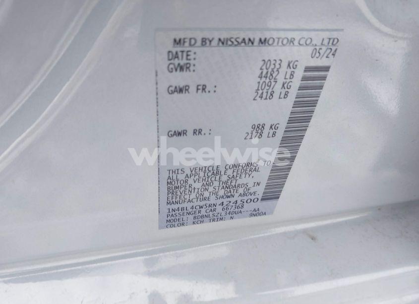 Photo 9 of 2024 Nissan Altima SR INTELLIGENT AWD (VIN 1N4BL4CW5RN424500)