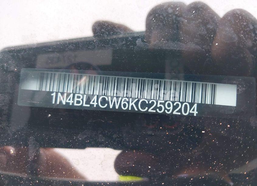 Photo 9 of 2019 Nissan Altima 2.5 SR (VIN 1N4BL4CW6KC259204)