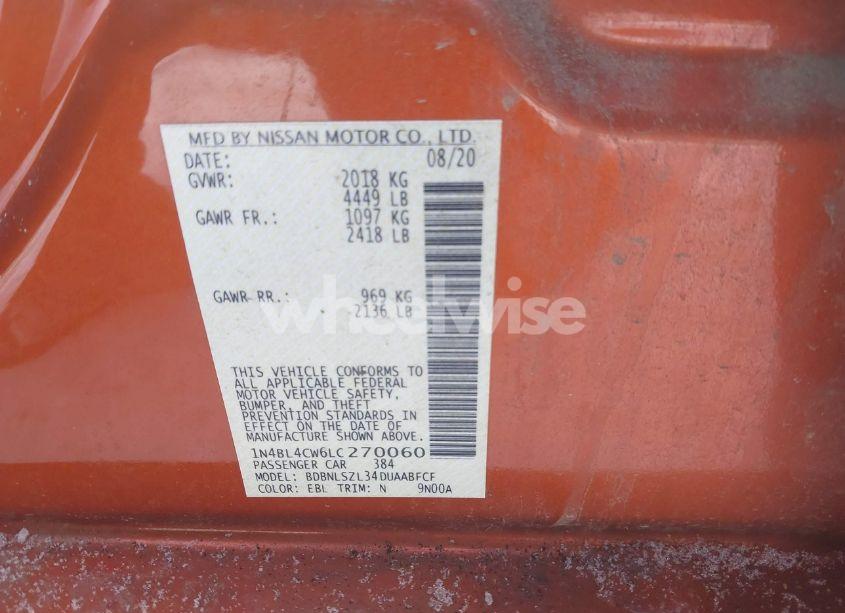 Photo 9 of 2020 Nissan Altima SR INTELLIGENT AWD (VIN 1N4BL4CW6LC270060)