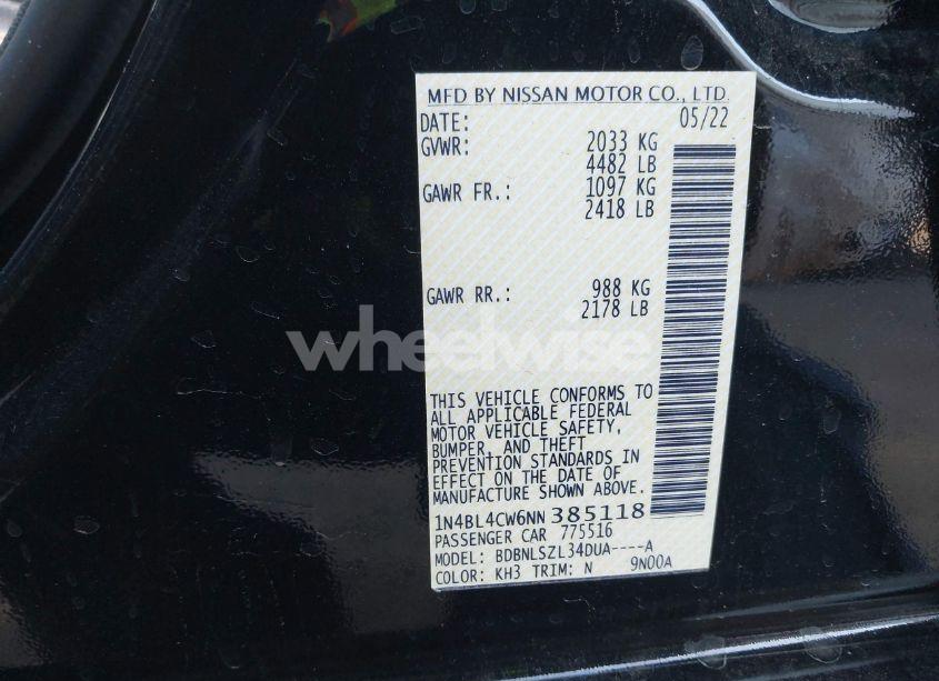 Photo 9 of 2022 Nissan Altima SR INTELLIGENT AWD (VIN 1N4BL4CW6NN385118)