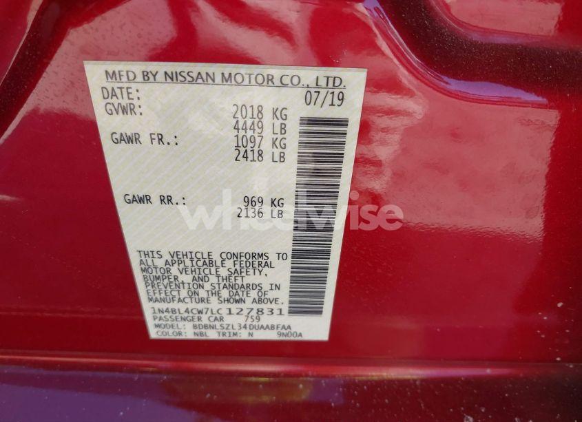 Photo 9 of 2020 Nissan Altima SR INTELLIGENT AWD (VIN 1N4BL4CW7LC127831)