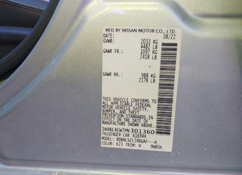 Photo 9 of 2023 Nissan Altima SR INTELLIGENT AWD (VIN 1N4BL4CW7PN301360)