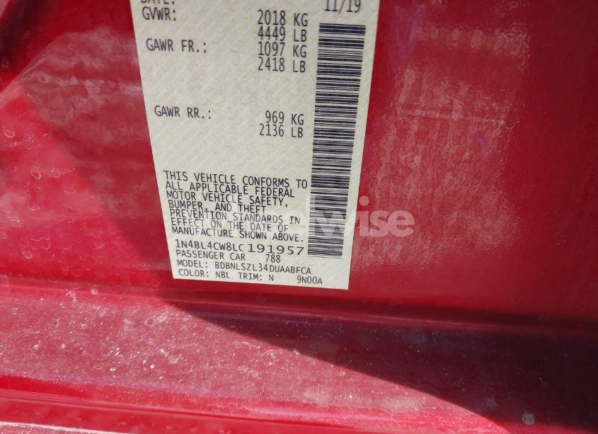 Photo 9 of 2020 Nissan Altima SR INTELLIGENT AWD (VIN 1N4BL4CW8LC191957)