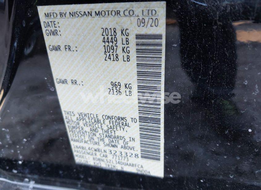 Photo 9 of 2020 Nissan Altima SR INTELLIGENT AWD (VIN 1N4BL4CW8LN323328)