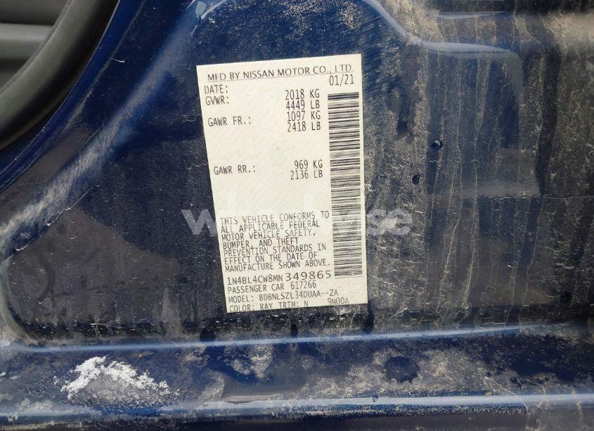 Photo 9 of 2021 Nissan Altima SR INTELLIGENT AWD (VIN 1N4BL4CW8MN349865)