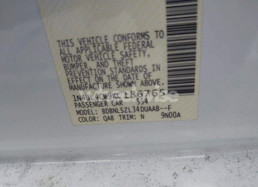 Photo 9 of 2019 Nissan Altima 2.5 SR (VIN 1N4BL4CW9KC186765)