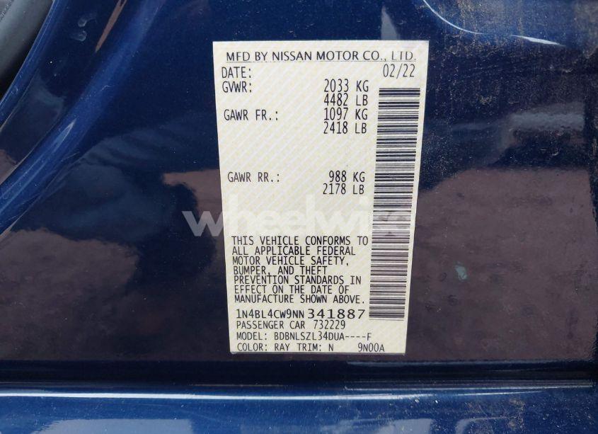 Photo 9 of 2022 Nissan Altima SR INTELLIGENT AWD (VIN 1N4BL4CW9NN341887)